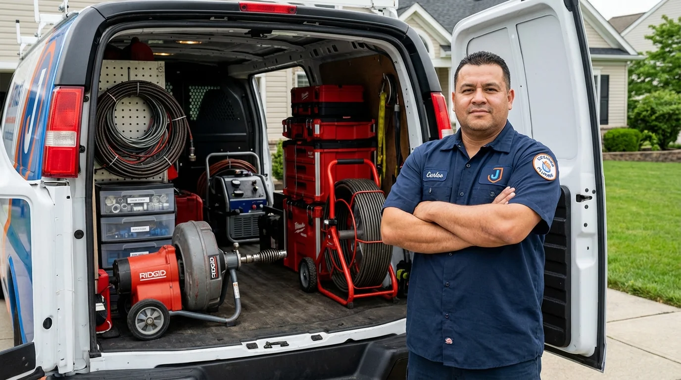 Professional drain cleaning equipment and Johns Plumbing LLC plumber in Severance