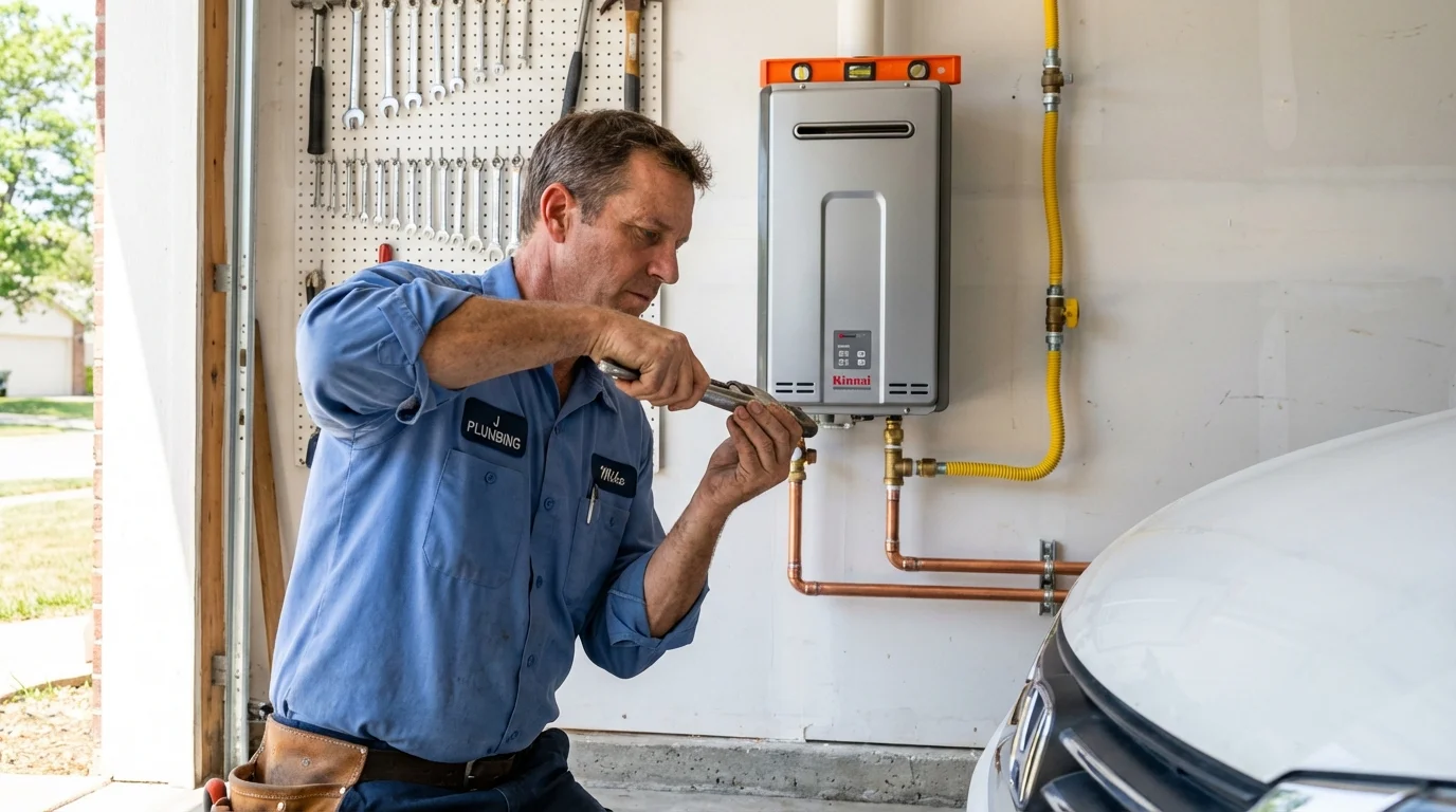 Tankless water heater installation by a Johns Plumbing LLC plumber in Severance